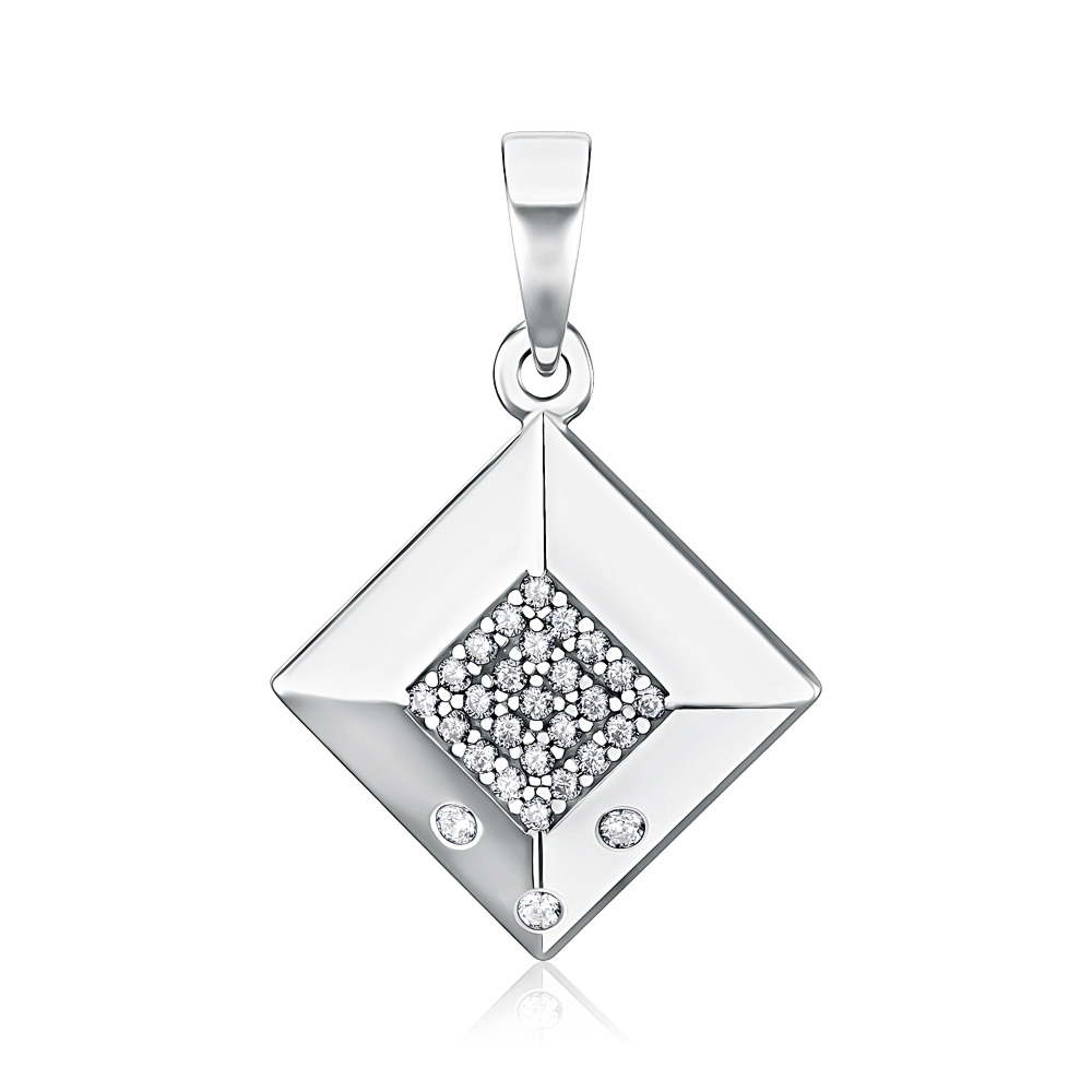 Срібна підвіска з фіанітами 35839/12/1/36