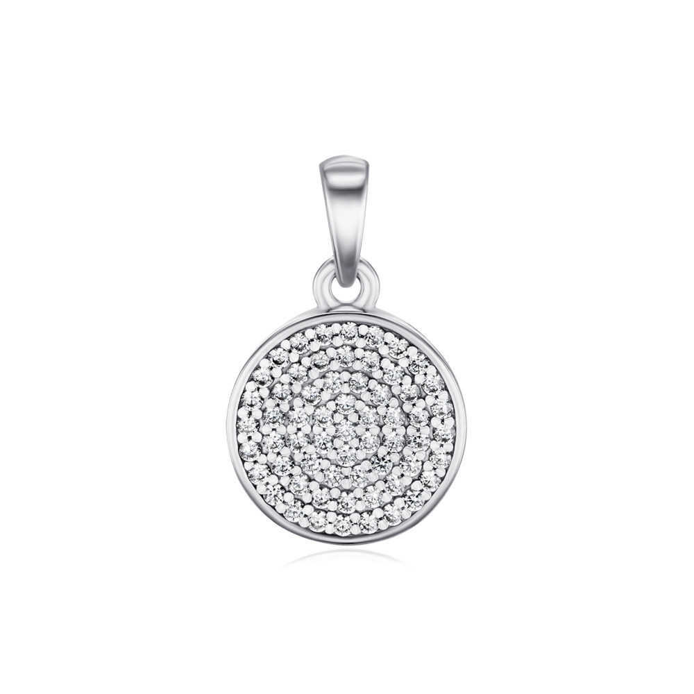 Срібна підвіска з фіанітами 35854/12/1/1