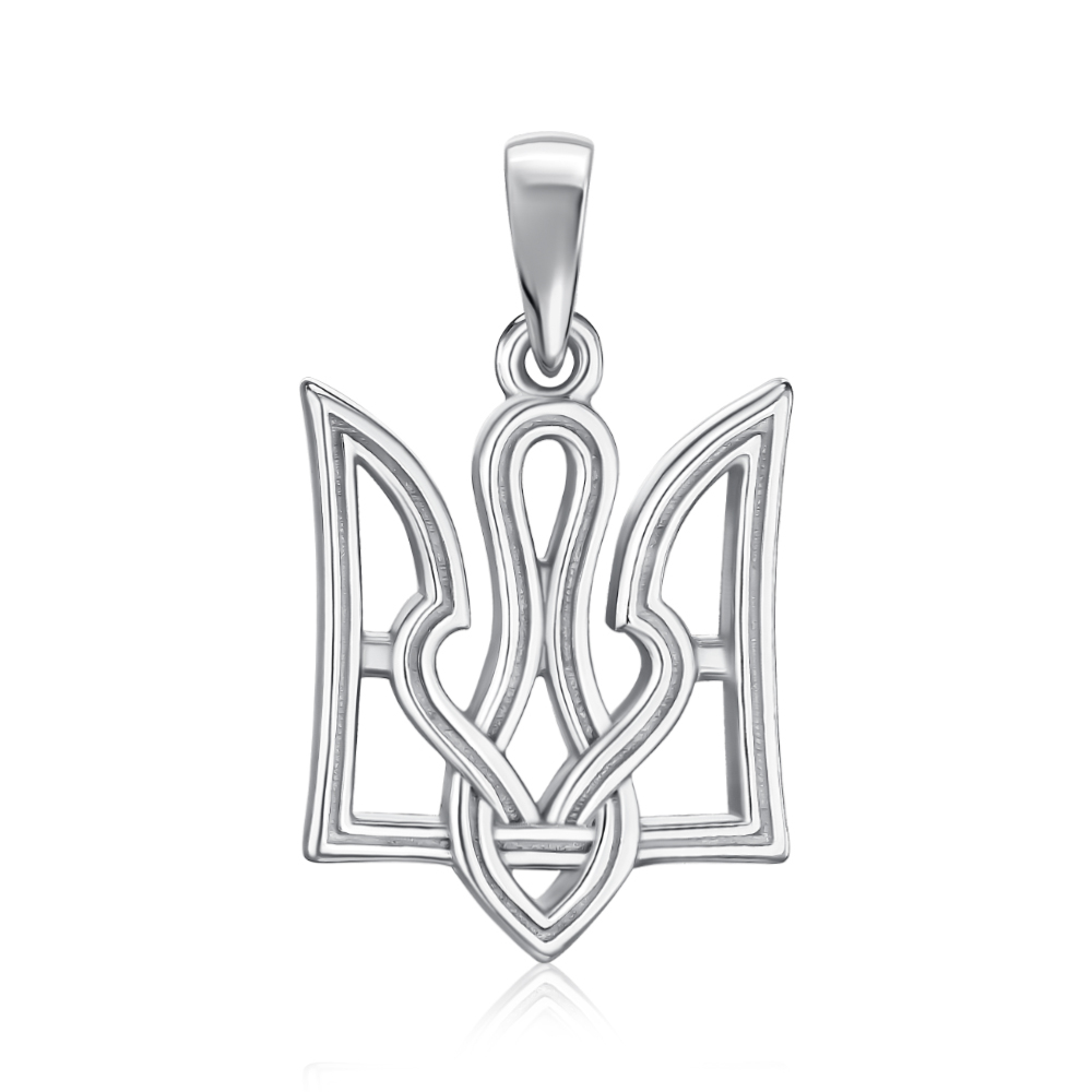 Срібна підвіска "Тризуб" без вставки 35892/12/1