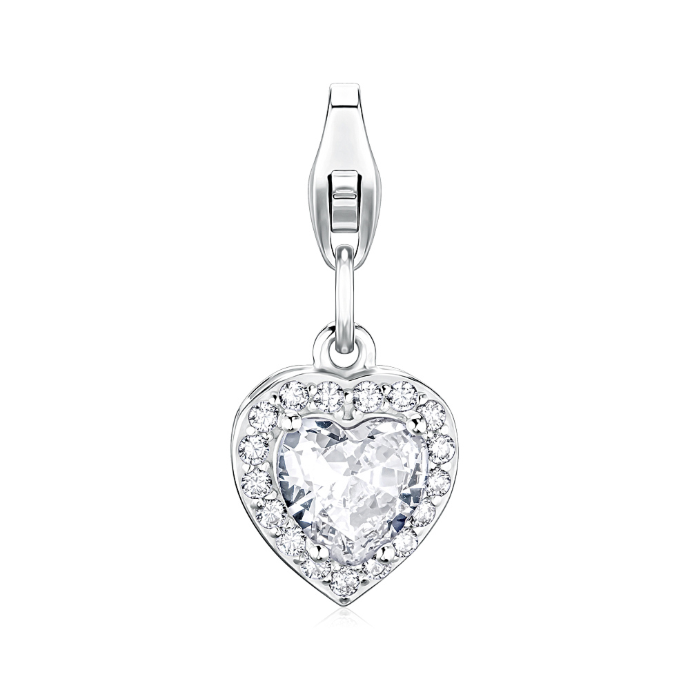 Серебряная подвеска на карабине 35915/12/1/656