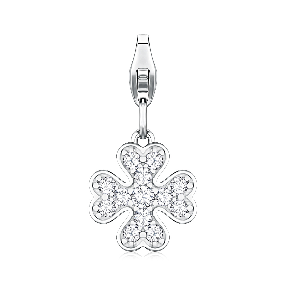 Серебряная подвеска на карабине 35921/12/1/177