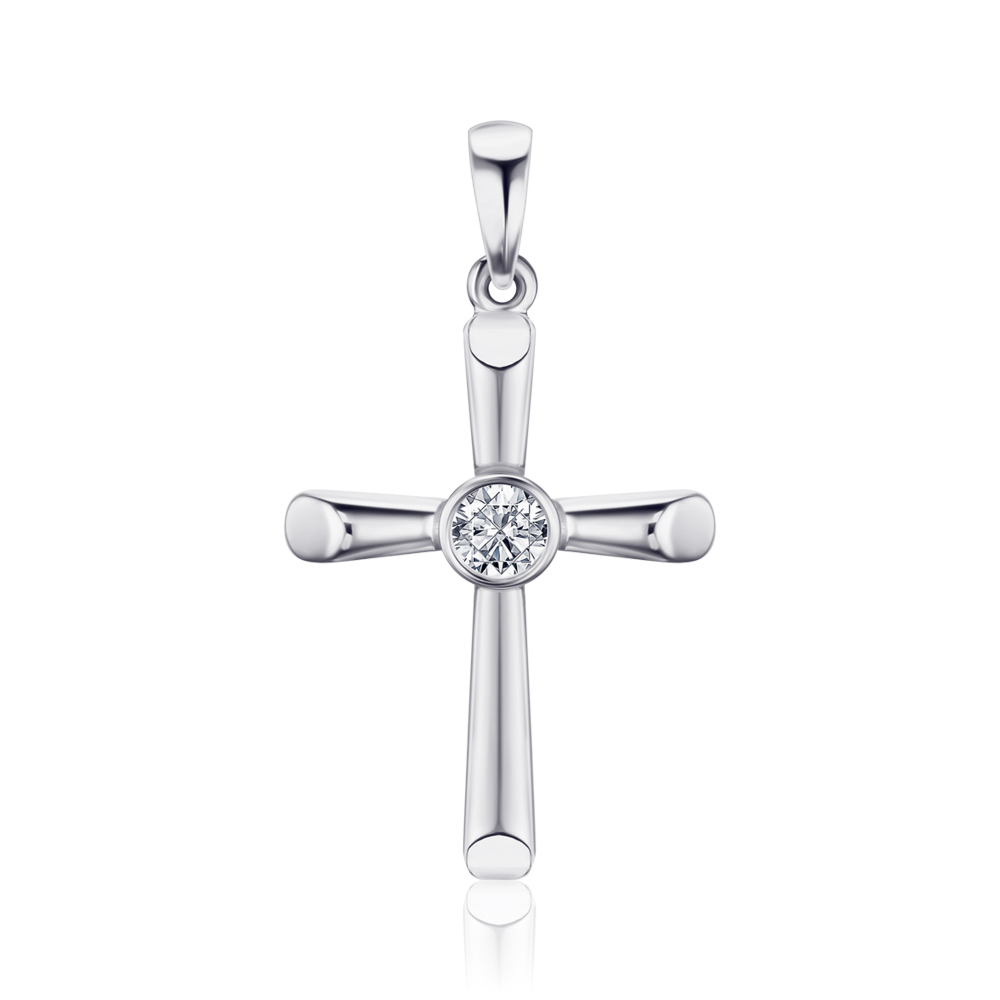 Серебряный крестик с фианитом Tesori 35976/12/1/4035