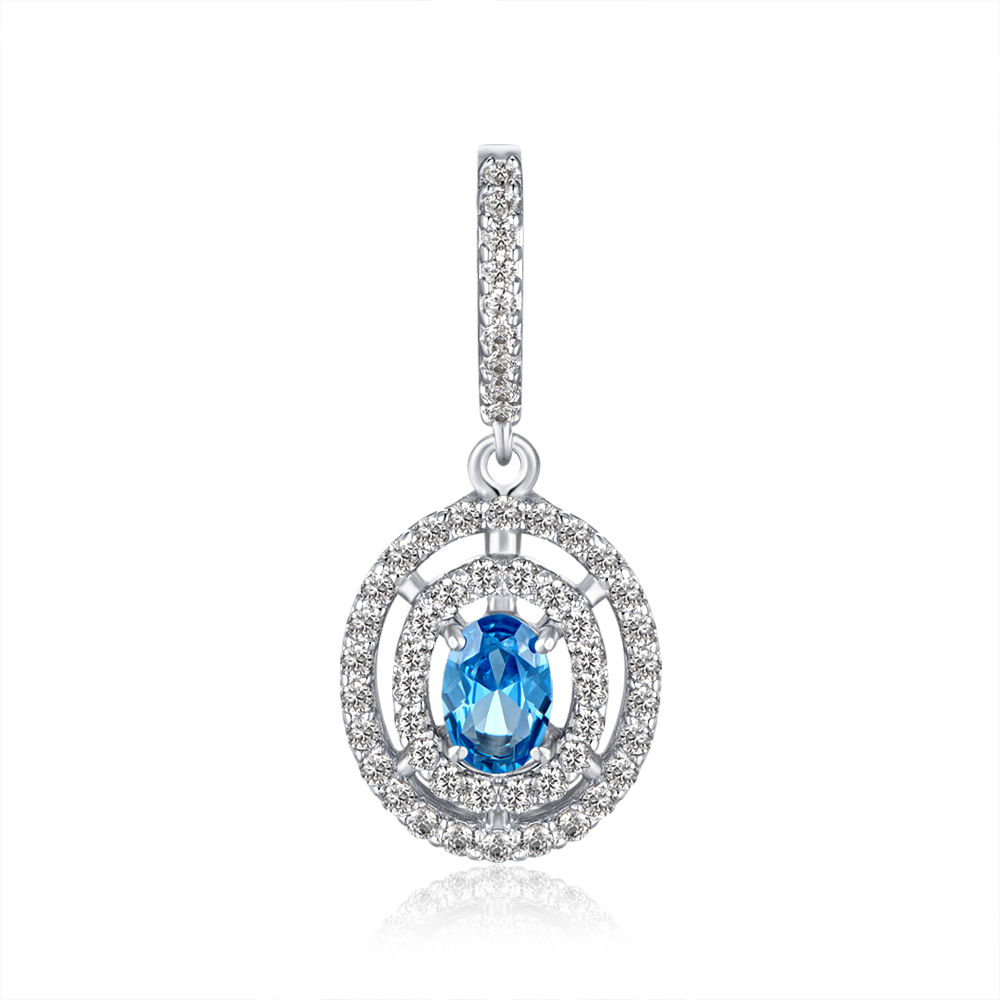Серебряная подвеска с кварцем и фианитами. Артикул 3627р-QLB