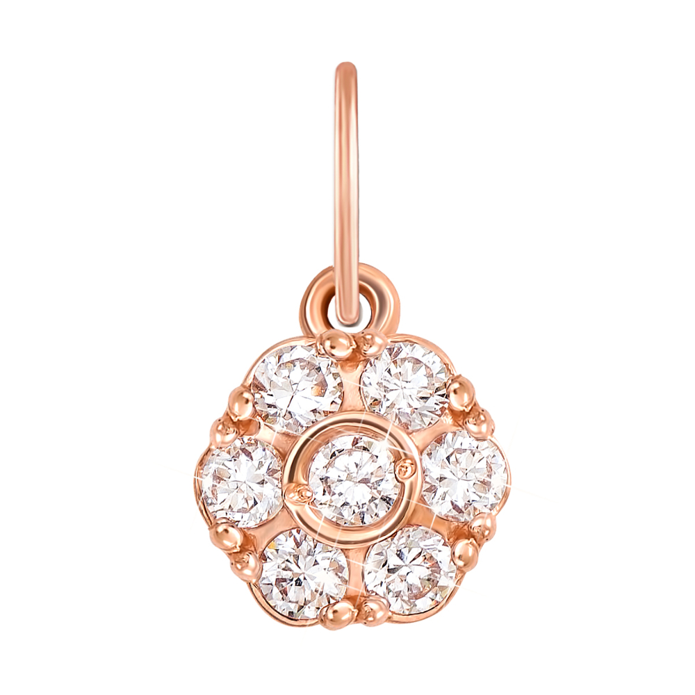 Золотая подвеска с фианитами S​ Zirconia. Артикул 3890/SW
