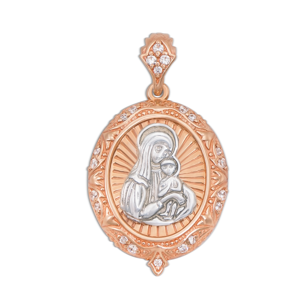 Золота підвіска-іконка Божої Матері «Казанська». Артикул 3930