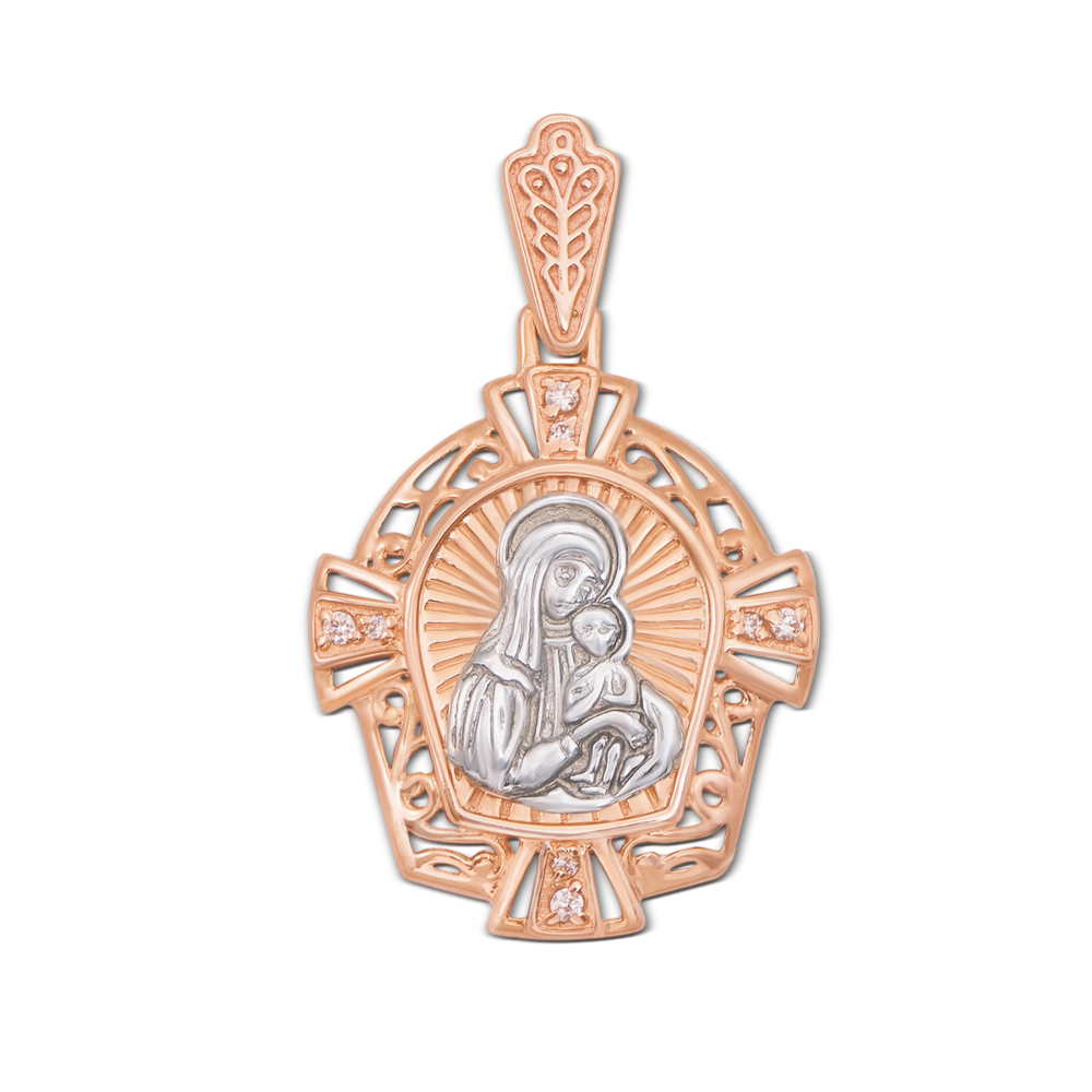 Золота підвіска-іконка Божої Матері «Казанська». Артикул 3931