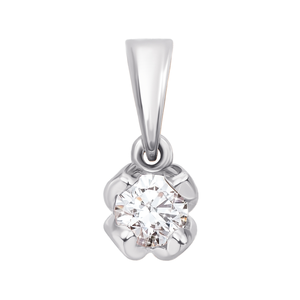 Золотая подвеска с фианитом S​ Zirconia. Артикул 3998/б SW