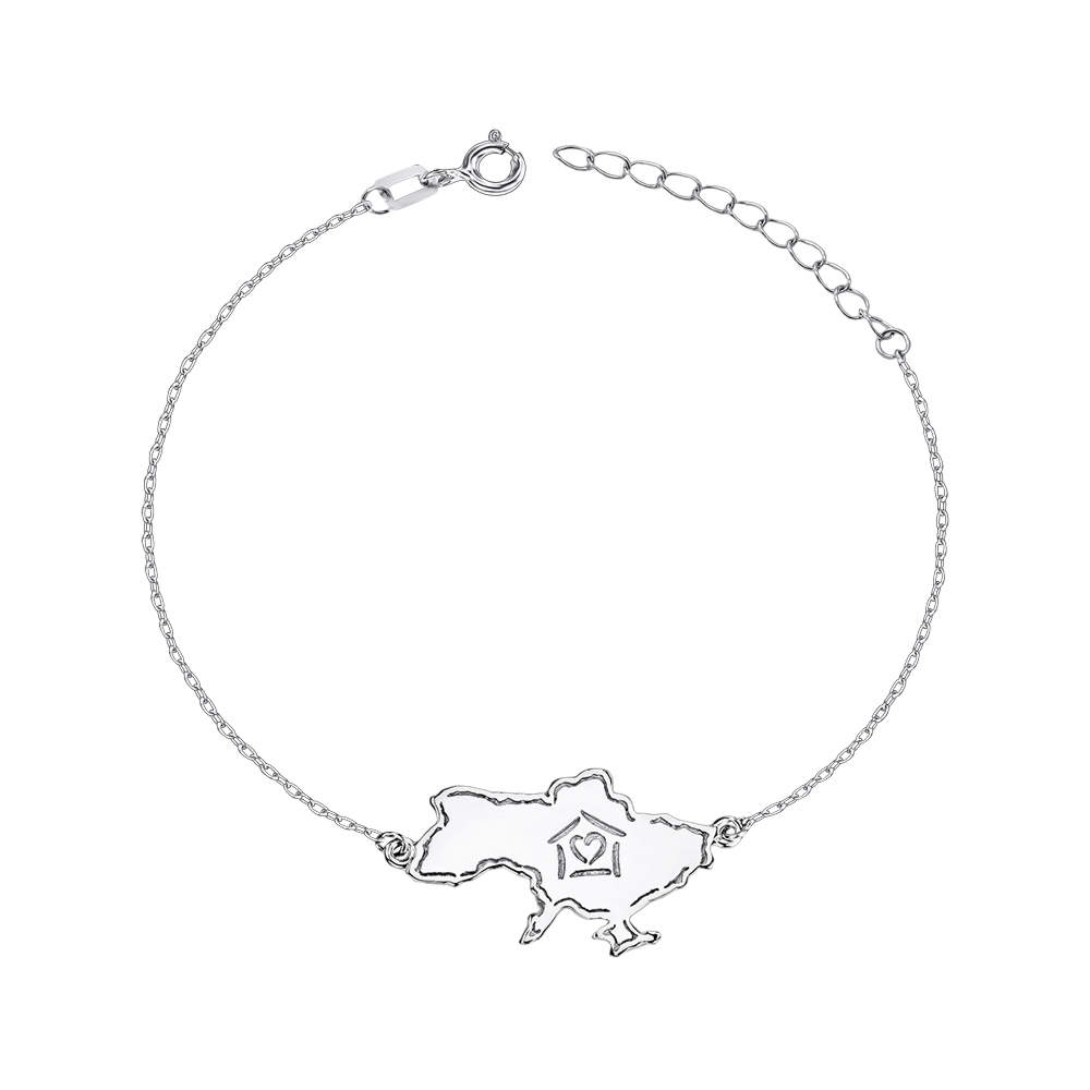 Срібний браслет "Україна" без вставки 40386р