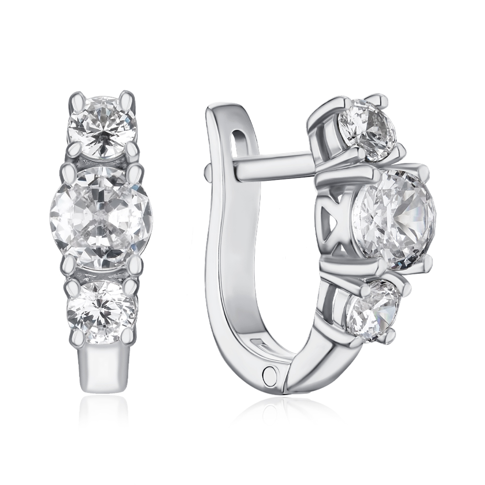 Срібні сережки з фіанітами 40480/12/1/1773