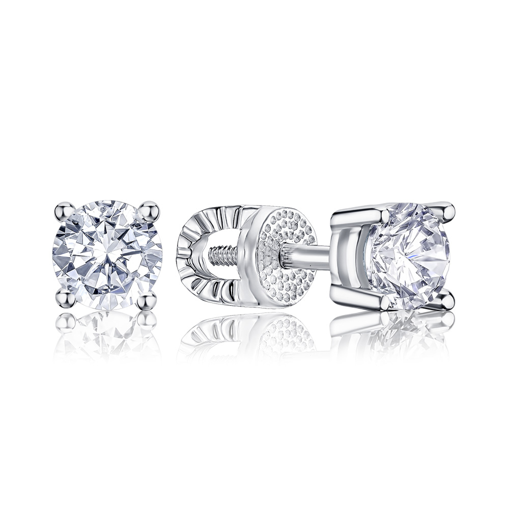 Срібні пусети з фіанітами S. Артикул 40502/12/1/4027