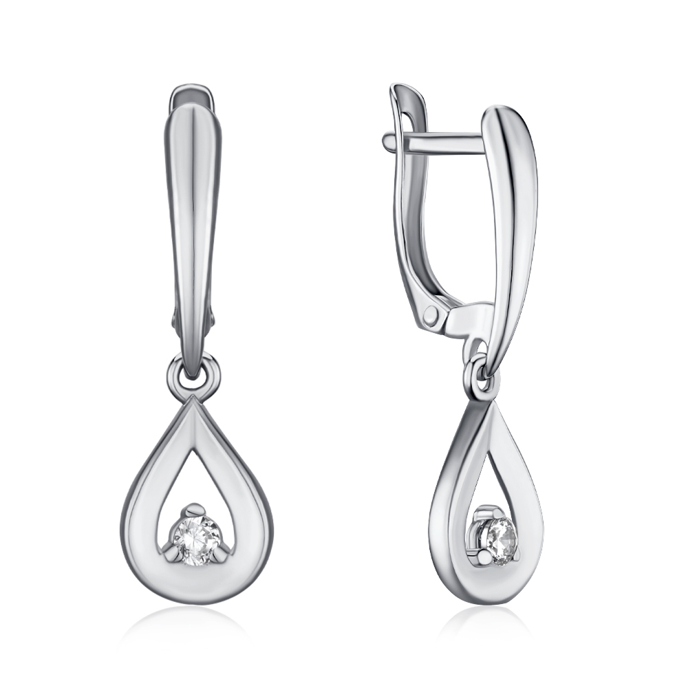 Срібні сережки з фіанітом 40557/12/1/52