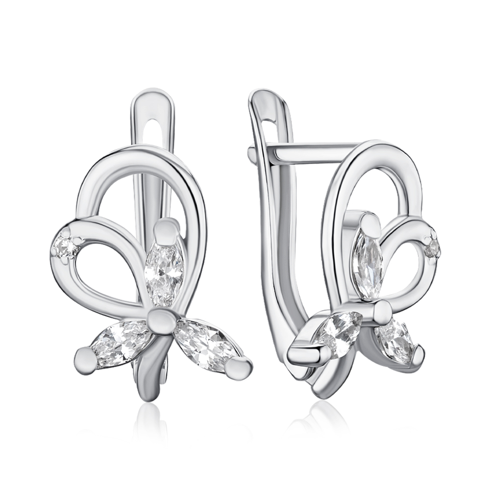 Серебряные серьги с фианитами 40590/12/1/2729