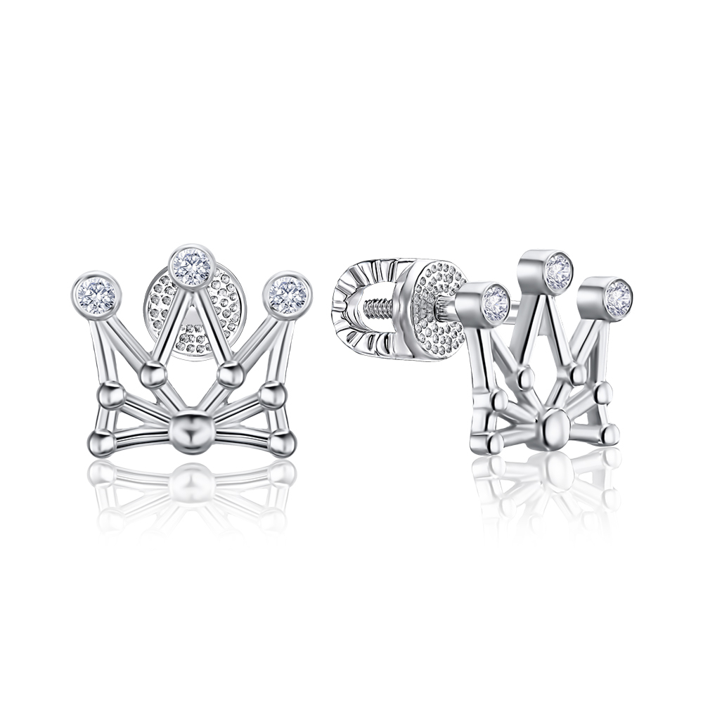 Серебряные серьги с фианитами 41272/12/1/13