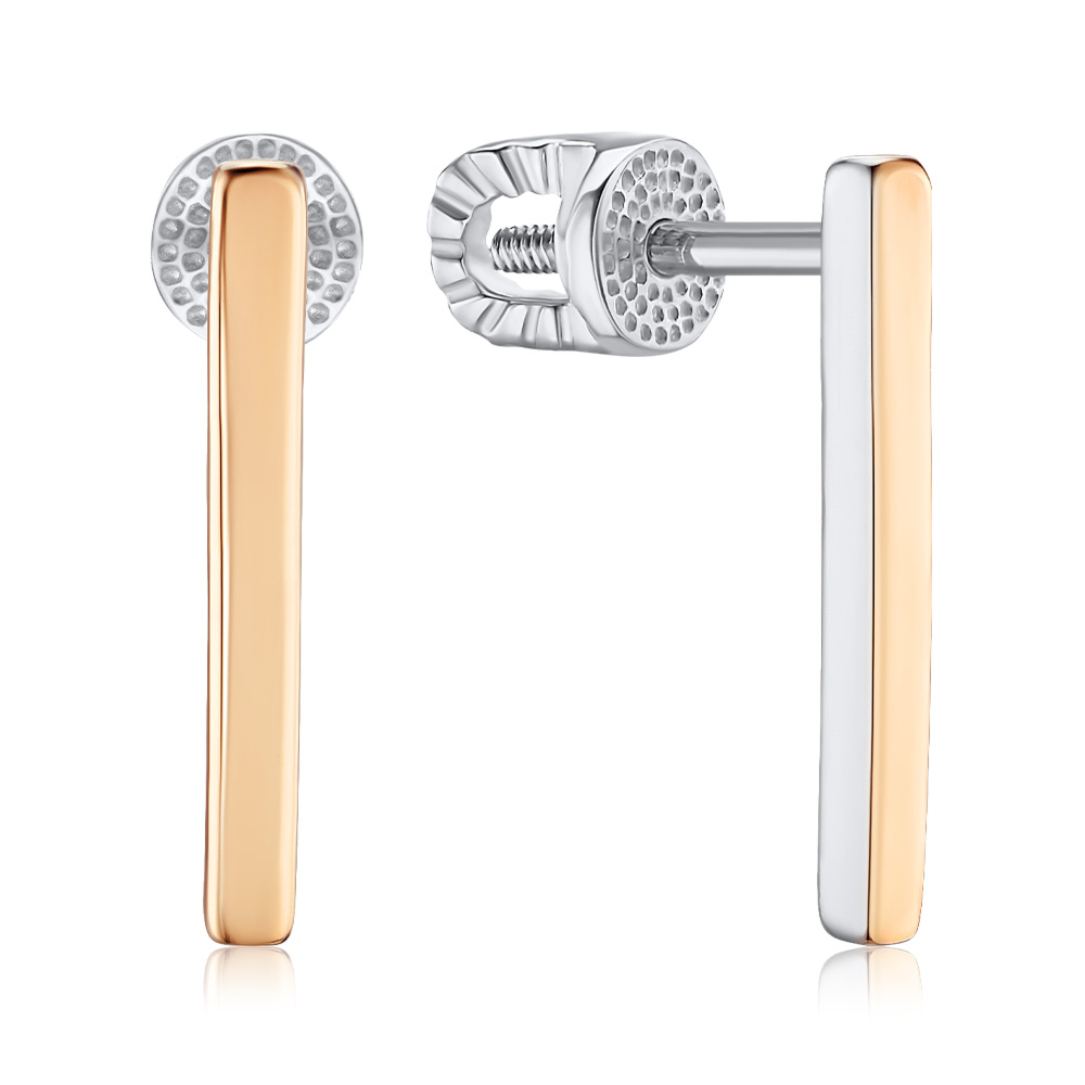 Срібні сережки з золотими накладками 41346/09/1