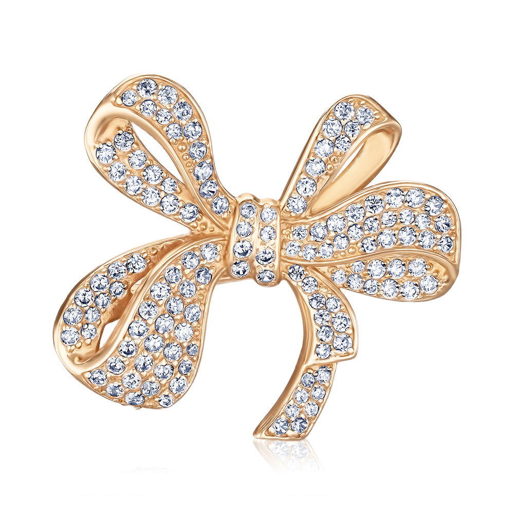 Золота брошка з фіанітами 4140/01/0/36