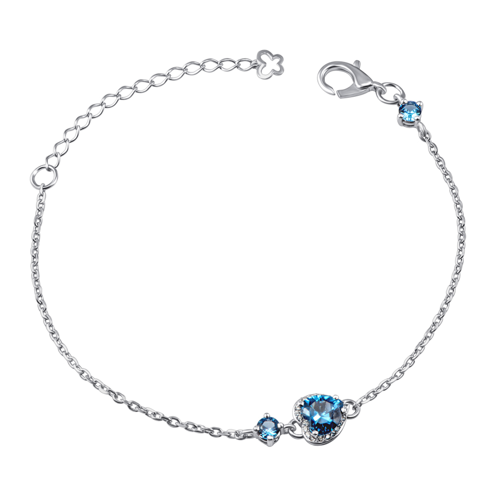 Серебряный браслет с кварцем и фианитами. Артикул 4220р-QLB