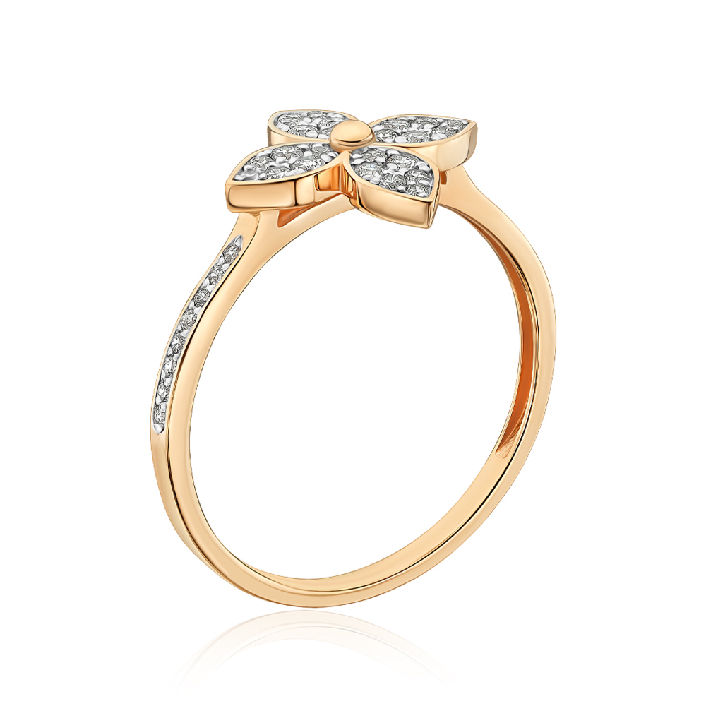 Золота каблучка з діамантами 500019/01/1/11112