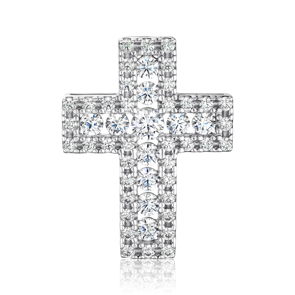 Срібний хрестик з фіанітами 500882-КрРл.к.