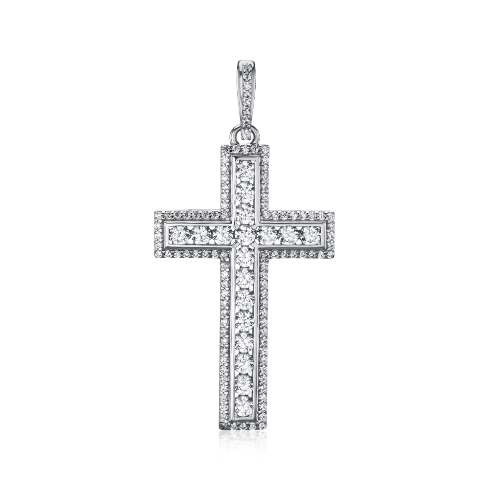 Срібний хрестик з фіанітами 500885-КрРл.к