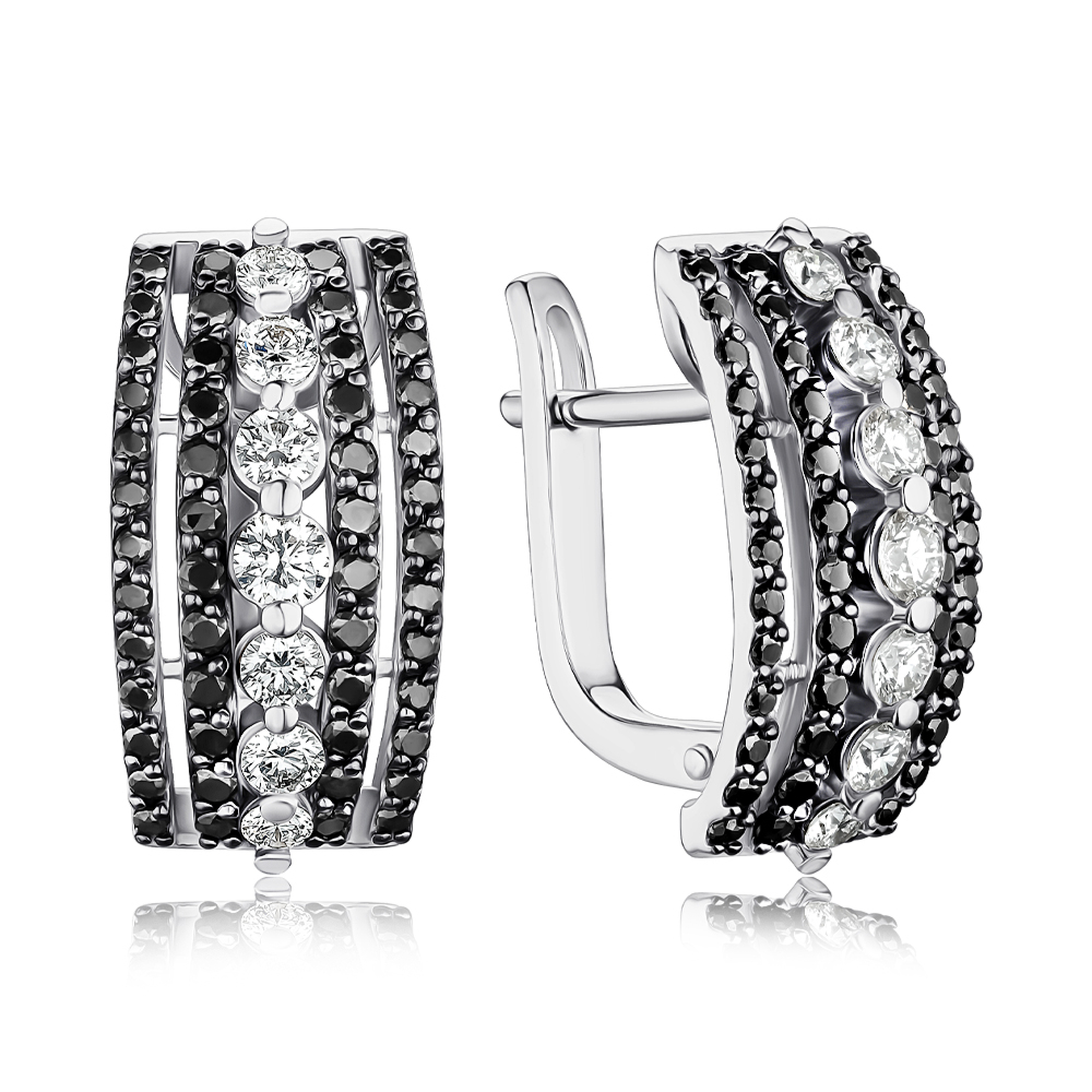 Золотые серьги с бриллиантами 51732/02/1/11759