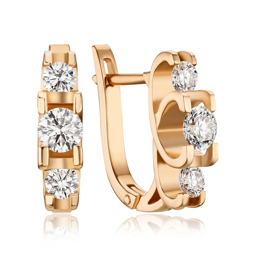 Золотые серьги с бриллиантами 51775/01/0/10976