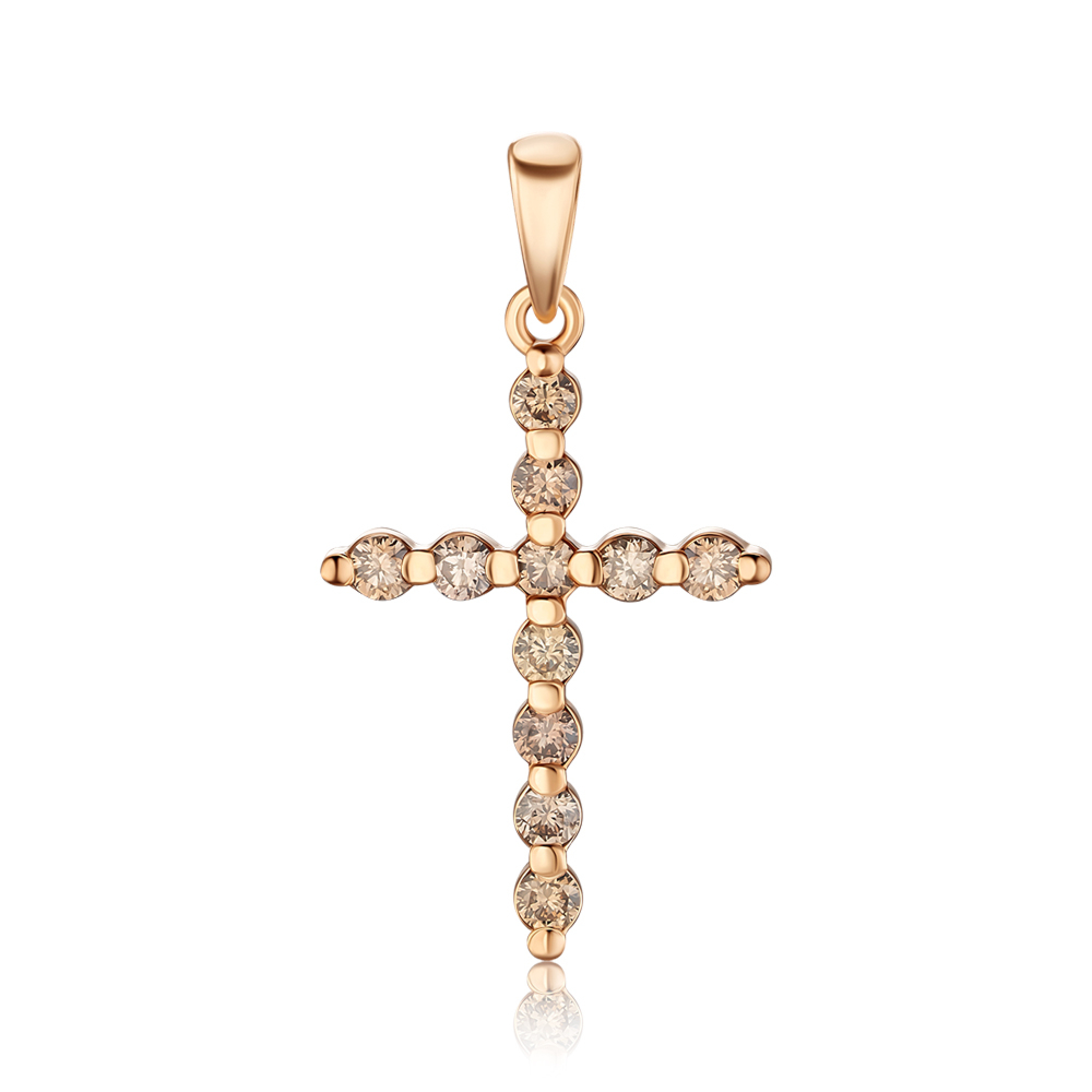 Золотий хрестик з діамантами 51923/01/0/8277