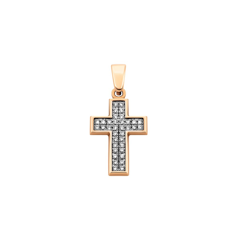 Золотой крестик с бриллиантами. Артикул UG551967/0.9
