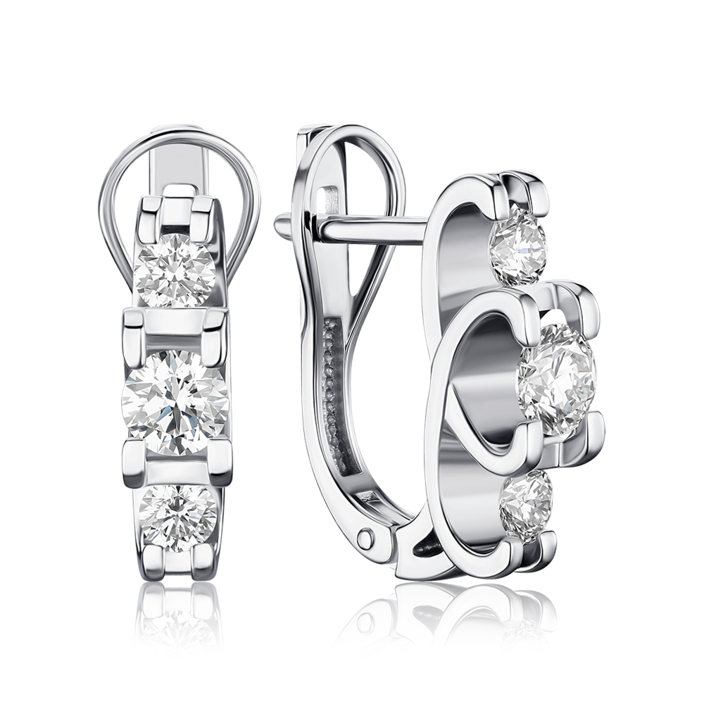 Золоті сережки з діамантами 520124/02/1/10976