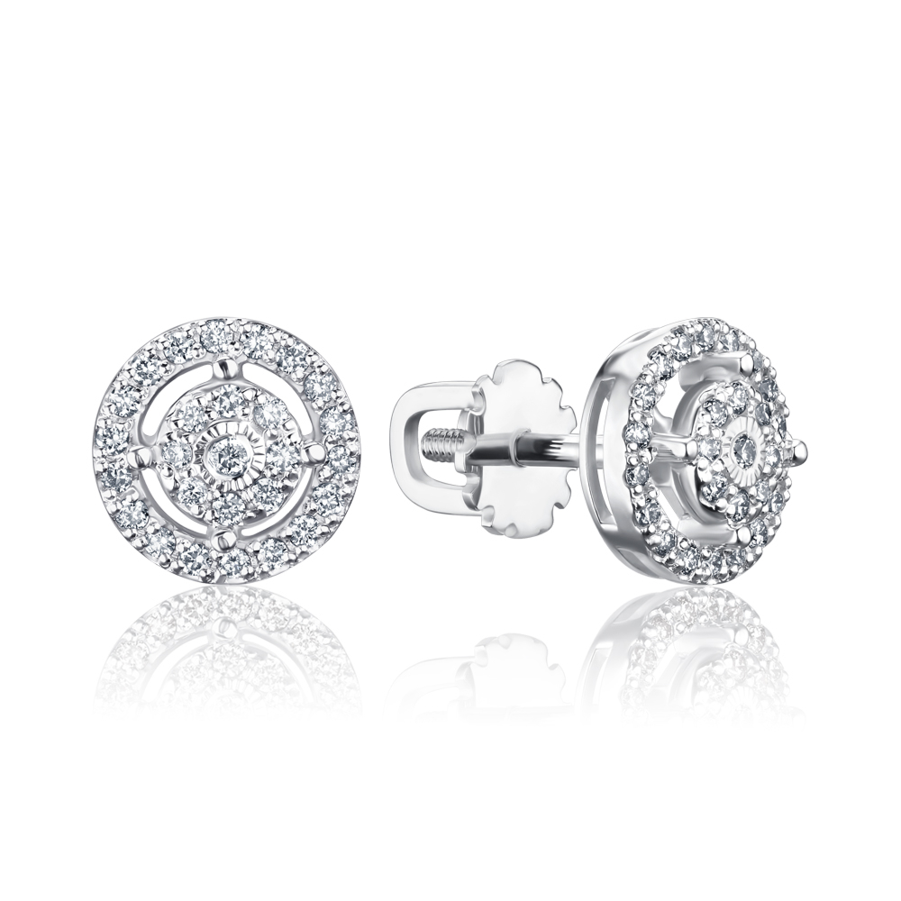 Золоті сережки-пусети з діамантами 520180/02/1/12010