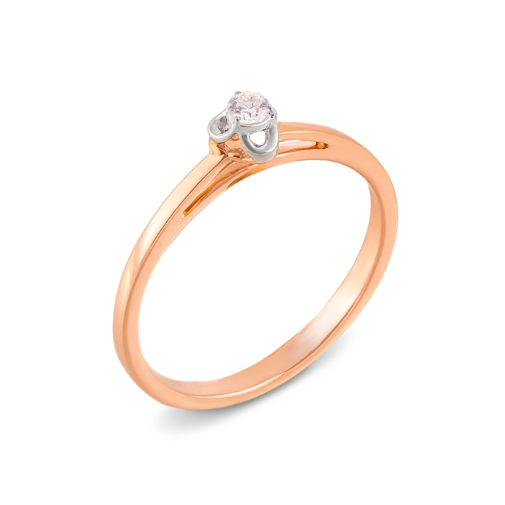 Золотое кольцо с бриллиантом. Артикул 52185/2,5