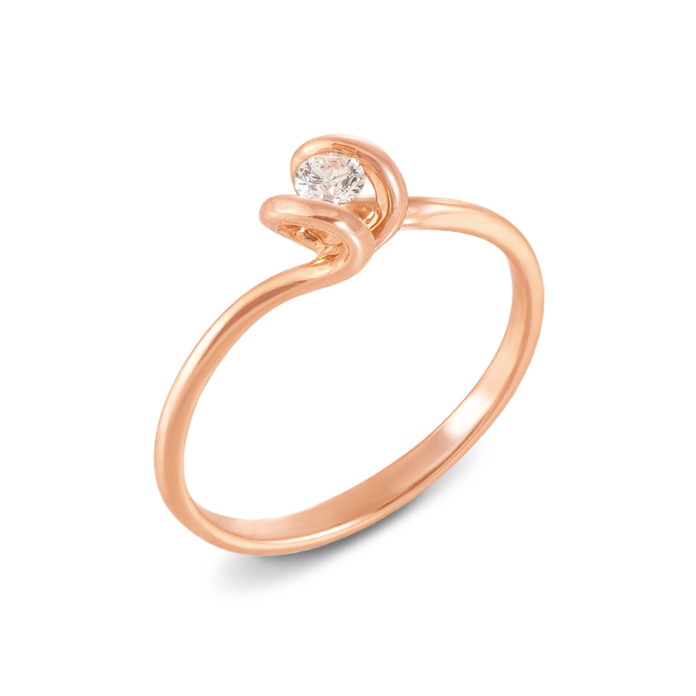 Золотое кольцо с бриллиантом. Артикул 52186/3