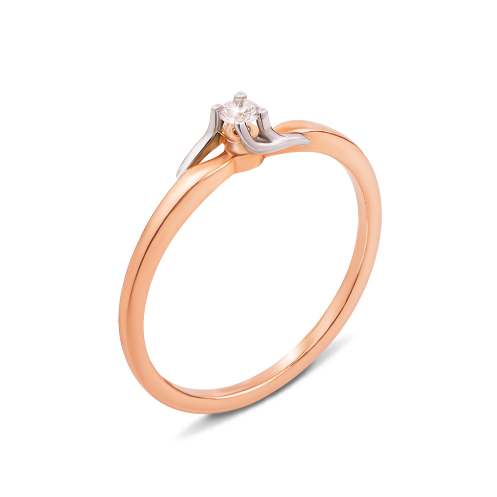 Золотое кольцо с бриллиантом. Артикул 52199/2,5