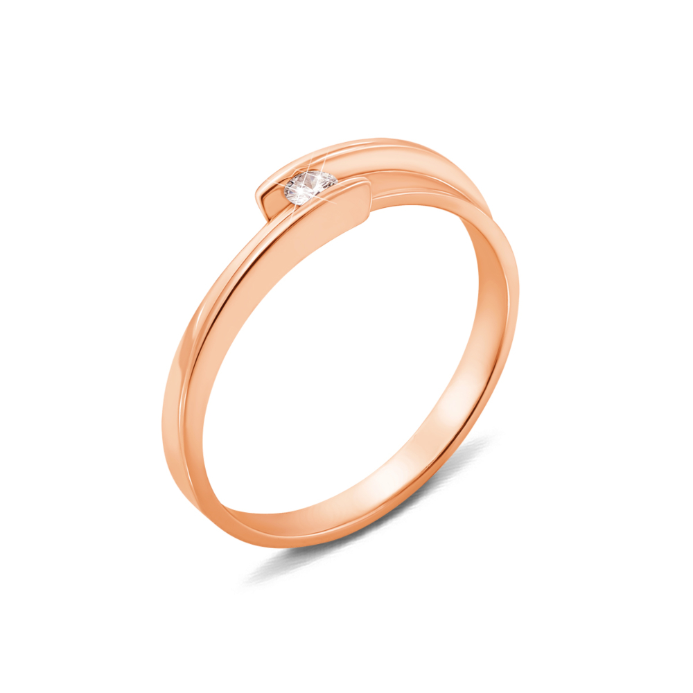 Золотое кольцо с бриллиантом. Артикул 52361/2.5
