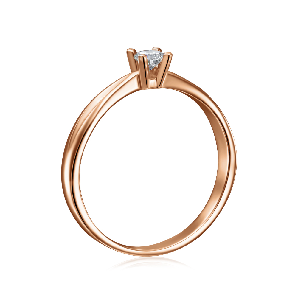 Золотое кольцо с бриллиантом. Артикул 52435/3.5