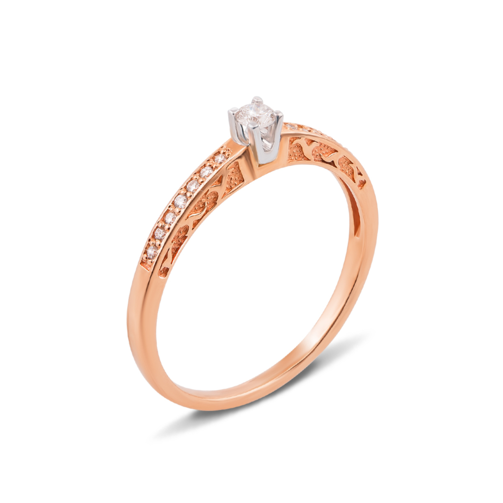 Золотое кольцо с бриллиантами. Артикул 52488/2,5