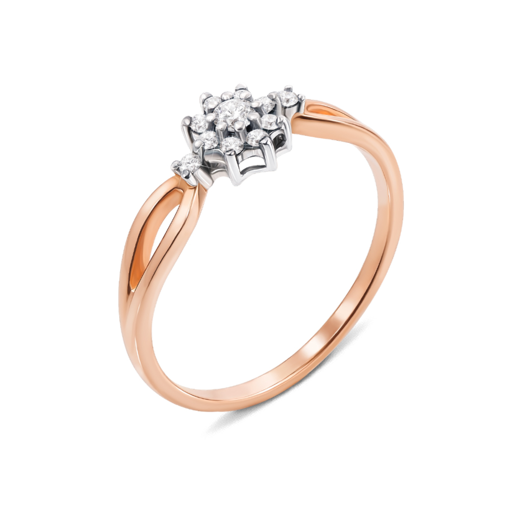 Золотое кольцо с бриллиантами. Артикул 52675/2.5