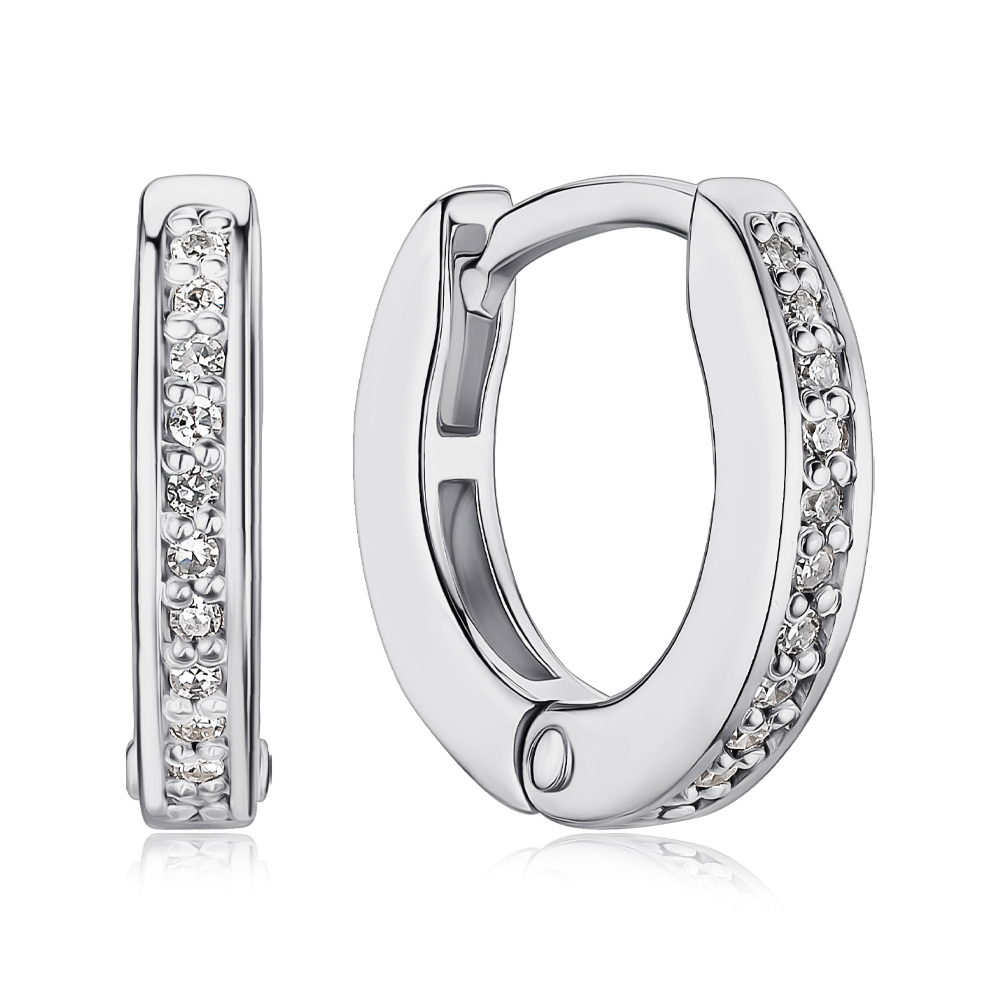 Золотые серьги-конго с бриллиантами 52758/02/1/8007