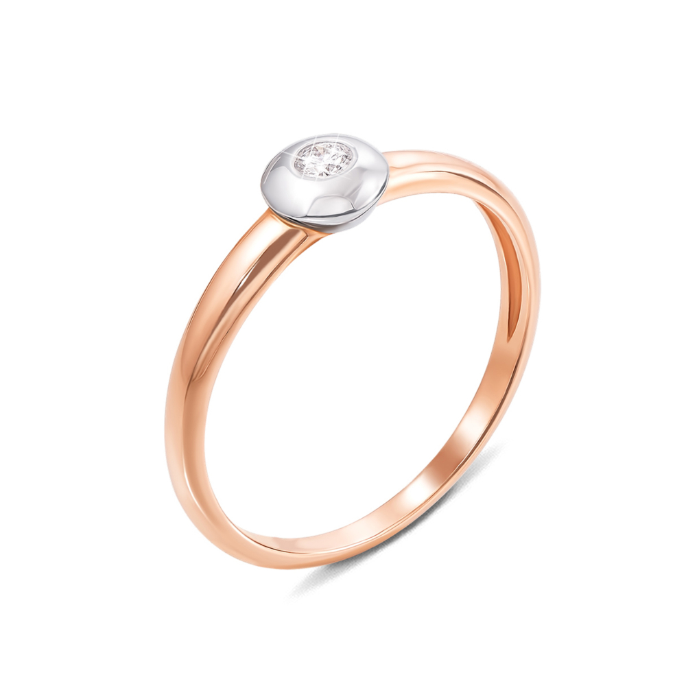 Золотое кольцо с бриллиантом. Артикул 53000/2.5