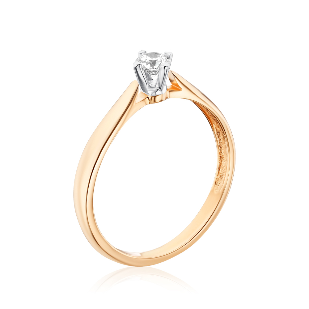 Золотое кольцо с бриллиантом 53013/14/1/10122