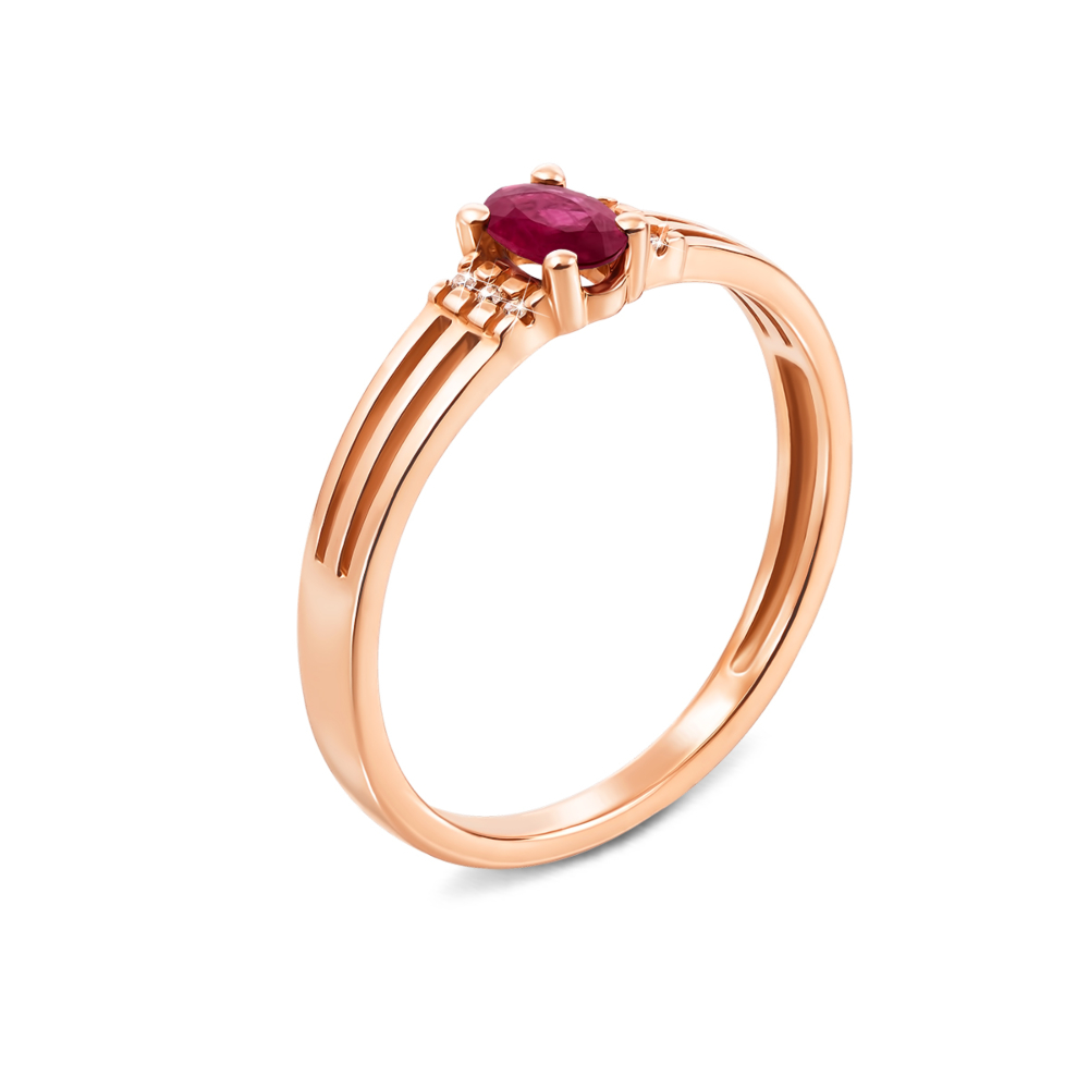 Золотое кольцо с рубином и бриллиантами. Артикул 53037/0.8S руб