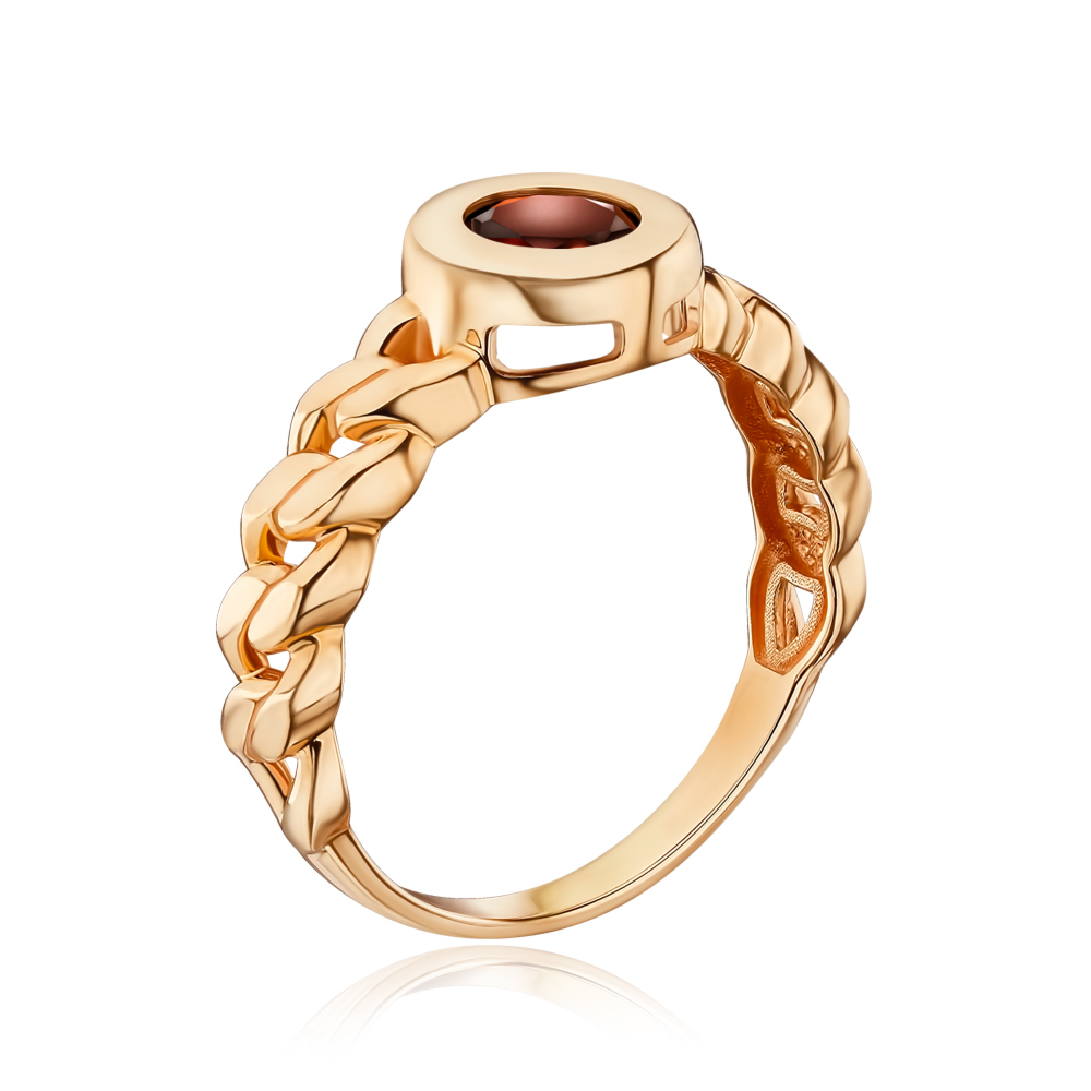 Золотое кольцо с гранатом 530498/01/0/5074