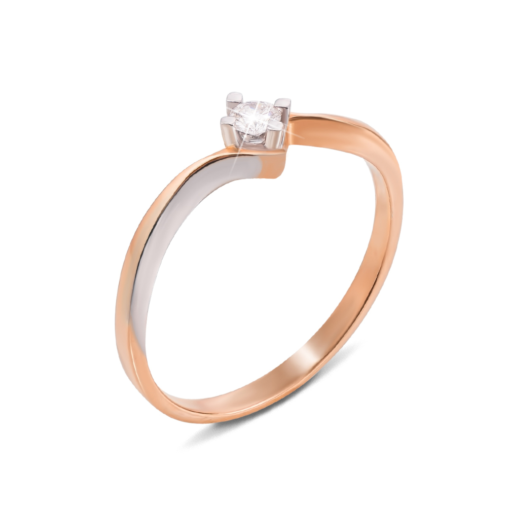 Золотое кольцо с бриллиантом. Артикул 53071/2.5