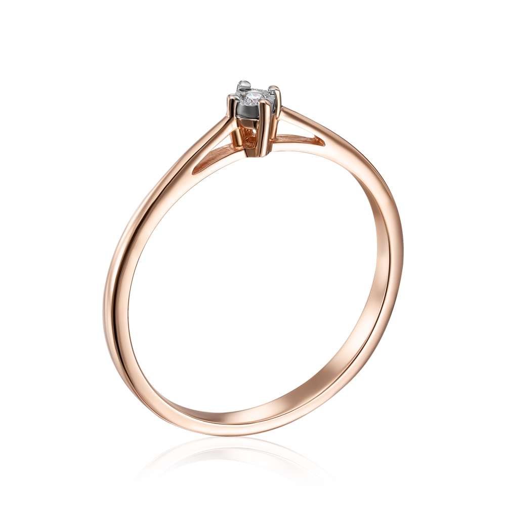 Золотое кольцо с бриллиантом. Артикул 53095/1.25
