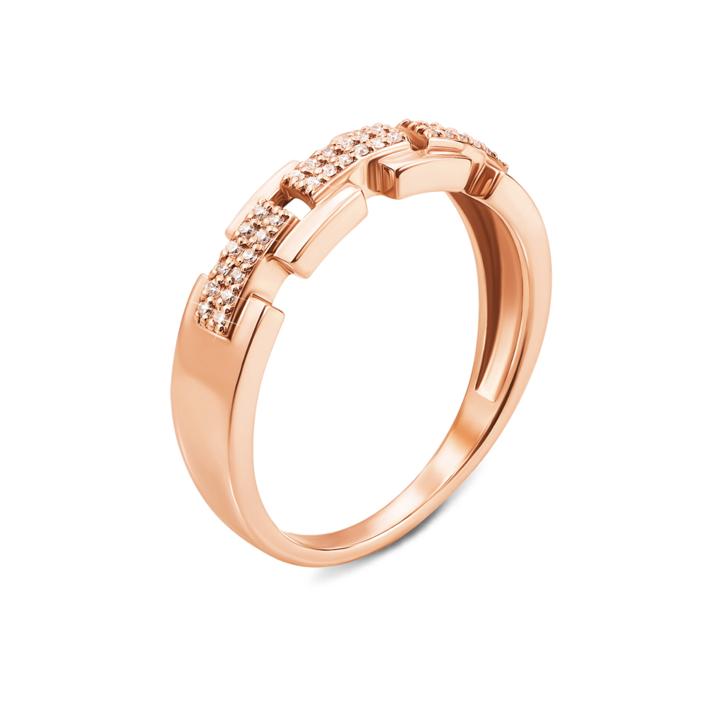 Золотое кольцо с бриллиантами. Артикул 53114/0.8S
