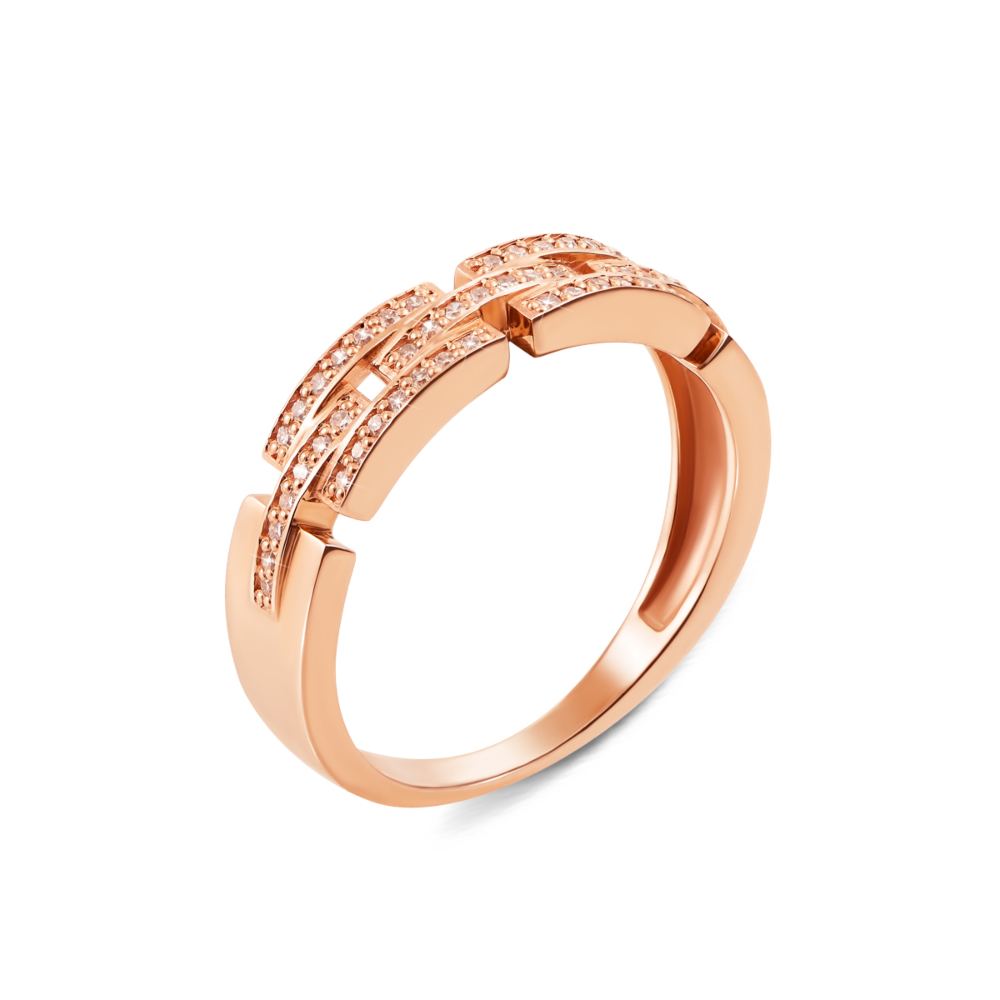 Золотое кольцо с бриллиантами. Артикул 53143/0.8S