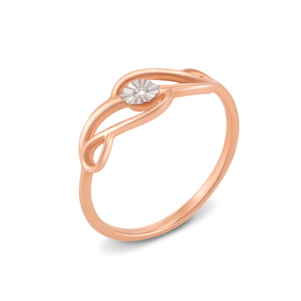 Золотое кольцо с бриллиантом. Артикул 53166/1.5