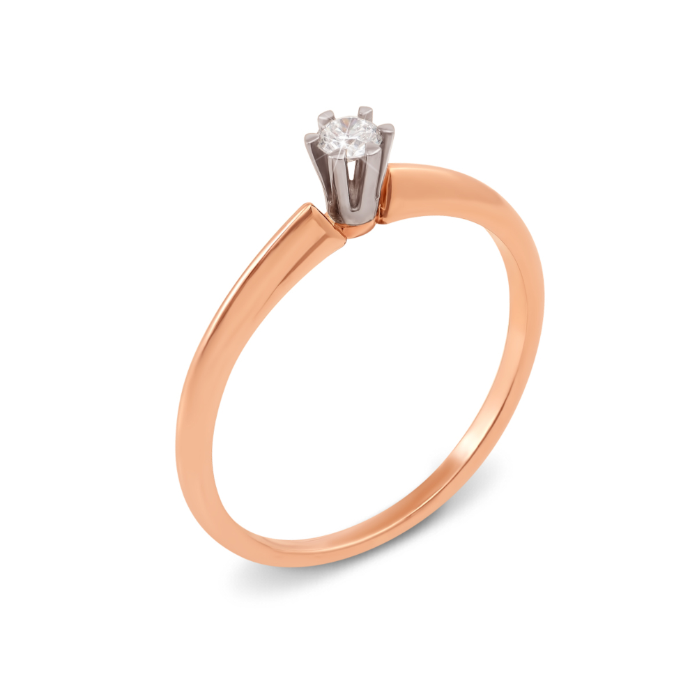 Золотое кольцо с бриллиантом. Артикул 53167/2.5