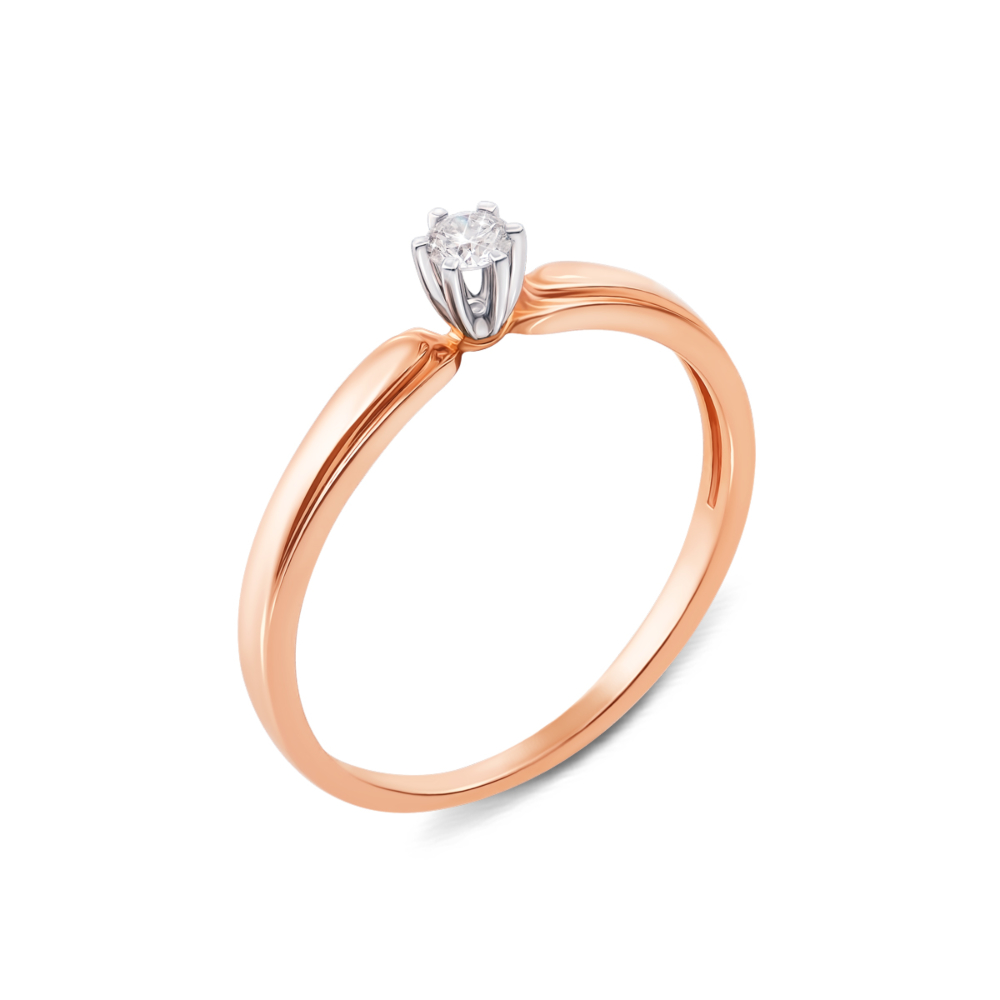 Золотое кольцо с бриллиантом. Артикул 53168/2.75