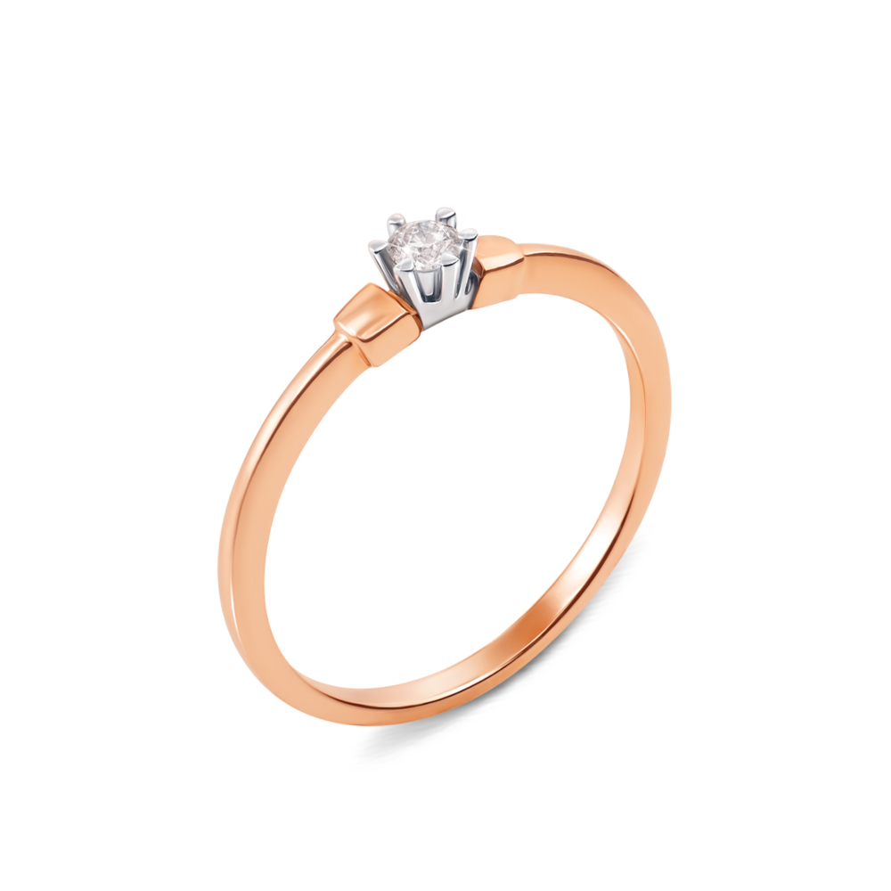 Золотое кольцо с бриллиантом. Артикул 53185/2.5