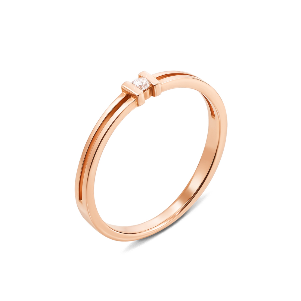 Золотое кольцо с бриллиантом. Артикул 53320/2